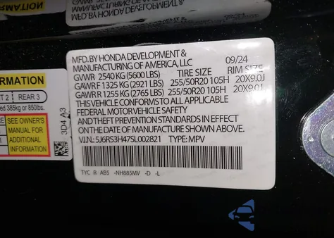 2025 Honda Cr-V Ex 2Wd from USA, damaged, VIN 5J6RS3H47SL002821